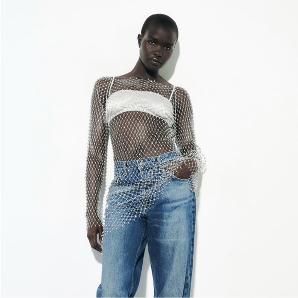 Zara JEWEL MESH DRESS - Picture 4 of 10